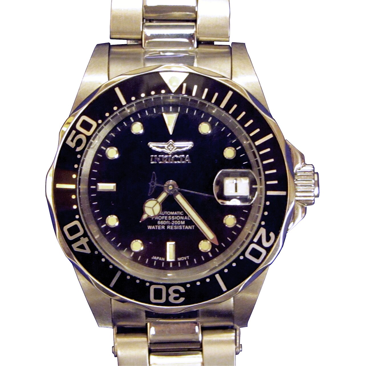 Photo: Stefan Bellini — Wikimedia Commons (CC0). Shows Pro Diver ref. 8926 as a family representative; specs below are for ref. 5053 (blue dial / pepsi bezel). Invicta Pro Diver 8926